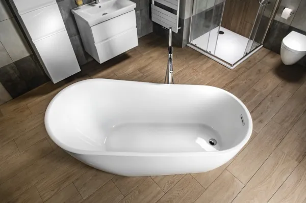 AQUALINE - TISA voľne stojaca vaňa 170x80cm, biela E1780