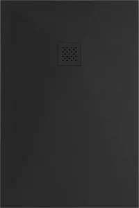 MEXEN/S - Stone+ obdĺžniková sprchová vanička 100 x 80, čierna, mriežka čierna 44708010-B