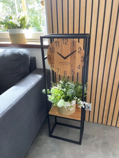 Štýlovédubovéhodinysrobusnýmkovovýmrámom100cm61056