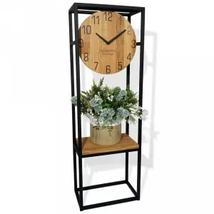 Štýlovédubovéhodinysrobusnýmkovovýmrámom100cm61056