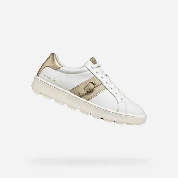 White women's sneakers Geox Spherica ECUB-1 - Women's