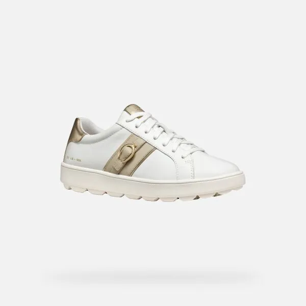 White women's sneakers Geox Spherica ECUB-1 - Women's