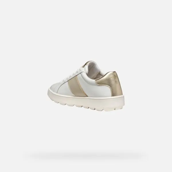 White women's sneakers Geox Spherica ECUB-1 - Women's
