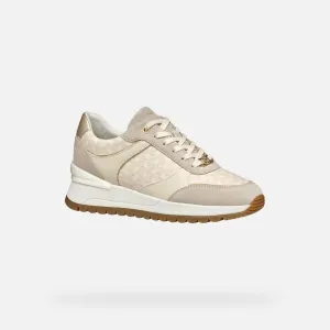Cream women's sneakers Geox Desya - Women's