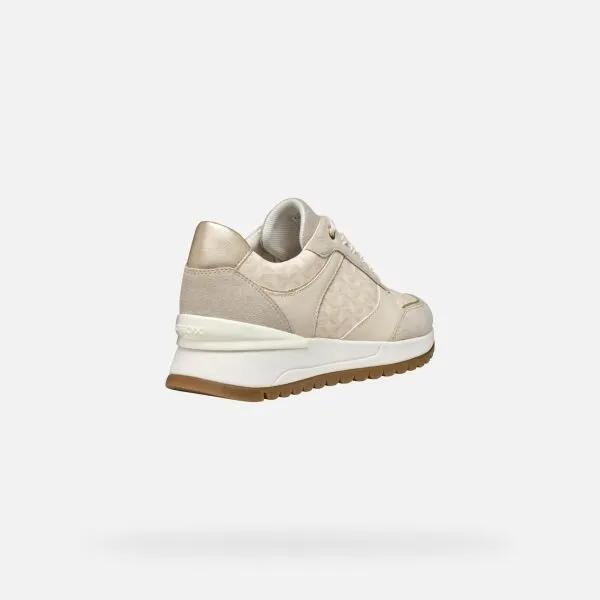 Cream women's sneakers Geox Desya - Women's