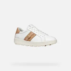 White women's sneakers Geox Spherica ECUB-1 - Women's