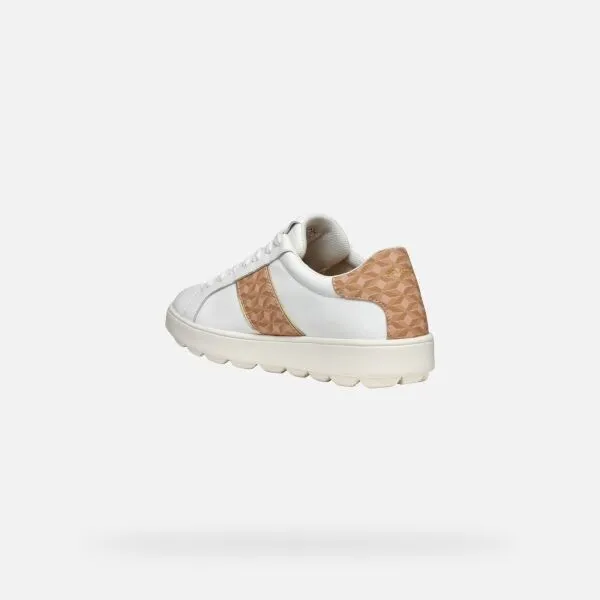 White women's sneakers Geox Spherica ECUB-1 - Women's