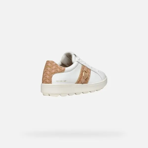 White women's sneakers Geox Spherica ECUB-1 - Women's