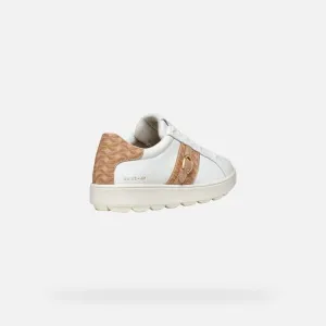 White women's sneakers Geox Spherica ECUB-1 - Women's