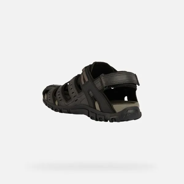 Black Men's Sandals Geox Strada - Men's