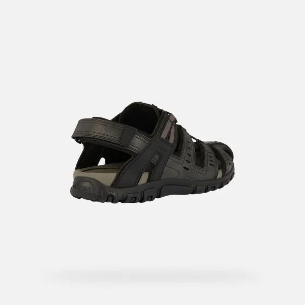 Black Men's Sandals Geox Strada - Men's