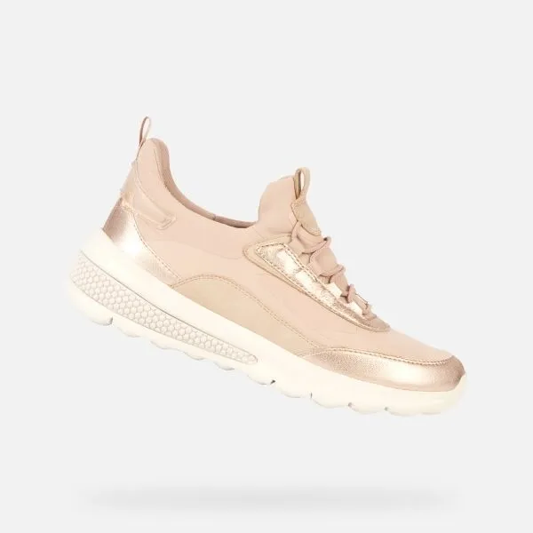 Cream women's sneakers Geox Spherica Actif - Women's