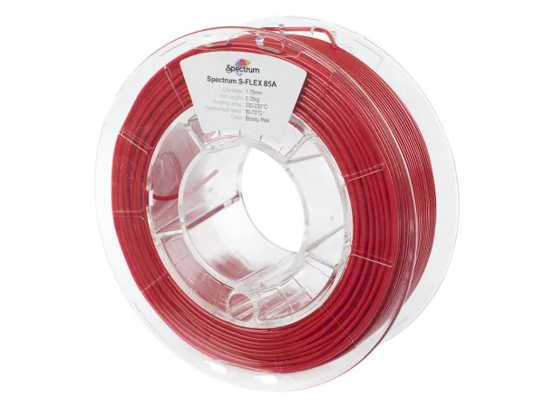 Spectrum 3D filament, S-Flex 85A, 1,75mm, 250g, 80566, bloody red 80566