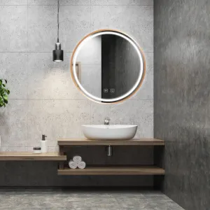 Tutumi Nástěnné zrcadlo s LED osvětlením MMJ 60 cm růžově zlaté