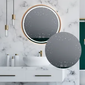Tutumi Nástěnné zrcadlo s LED osvětlením MMJ 60 cm růžově zlaté