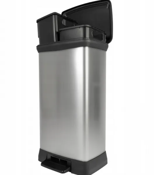 CURVER Odpadkový kôš DECO BIN DUO 23L+23L | strieborná