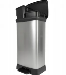 CURVER Odpadkový kôš DECO BIN DUO 23L+23L | strieborná