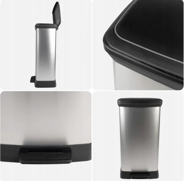 CURVER Odpadkový kôš DECO BIN DUO 23L+23L | strieborná