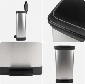 CURVER Odpadkový kôš DECO BIN DUO 23L+23L | strieborná