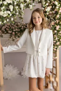 Fashionkids Dievčenské biele sako SIMONA Farba: Biela, Veľkosť: 164