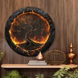 Drevený strom života na stenu - Volcanic 