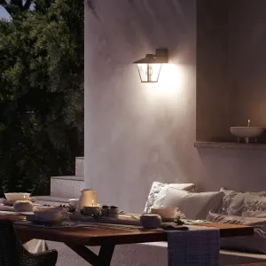 Philips Kinno vonkajšie nástenné svietidlo so svietením dole čierna, E27, max. 1x25 W
