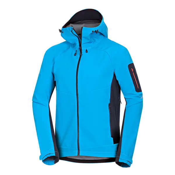 Pánska turistická softshellová bunda NORTHFINDER BRIO-271blackblue