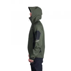 Pánska turistická softshellová bunda NORTHFINDER BRIO-550blackdarkgreen