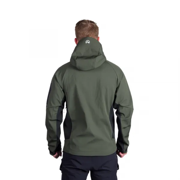 Pánska turistická softshellová bunda NORTHFINDER BRIO-550blackdarkgreen