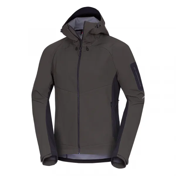 Pánska turistická softshellová bunda NORTHFINDER BRIO-550blackdarkgreen