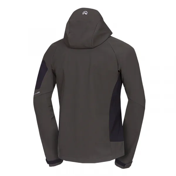 Pánska turistická softshellová bunda NORTHFINDER BRIO-550blackdarkgreen