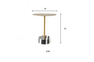 LivinHill Odkládací stolek Modig 35 cm mramor/zlatý