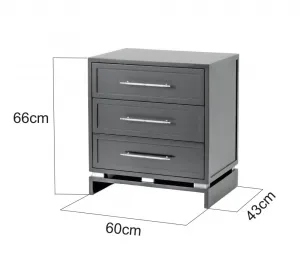 LivinHill Noční stolek Hamilton 60 cm z masivu černý