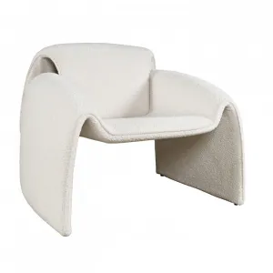 LivinHill Designové křeslo Leith bouclé bílé