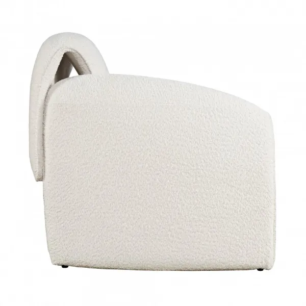 LivinHill Designové křeslo Leith bouclé bílé