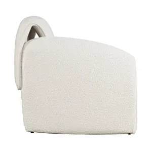 LivinHill Designové křeslo Leith bouclé bílé