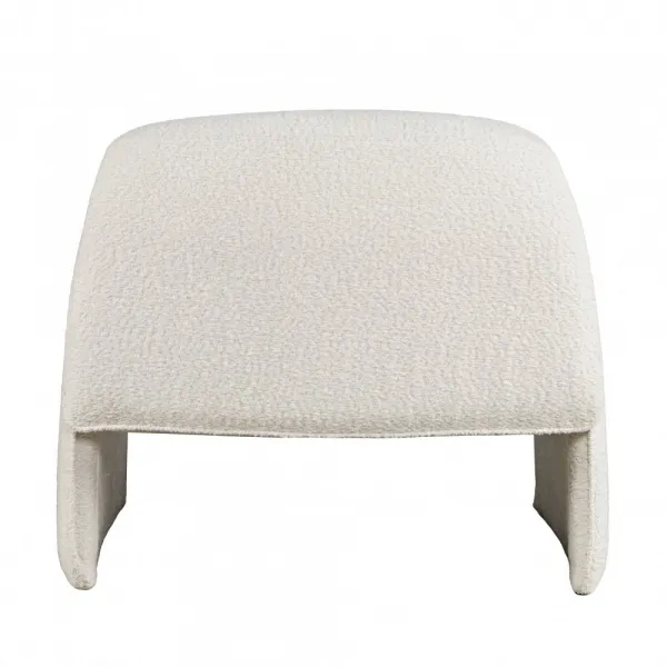 LivinHill Designové křeslo Leith bouclé bílé