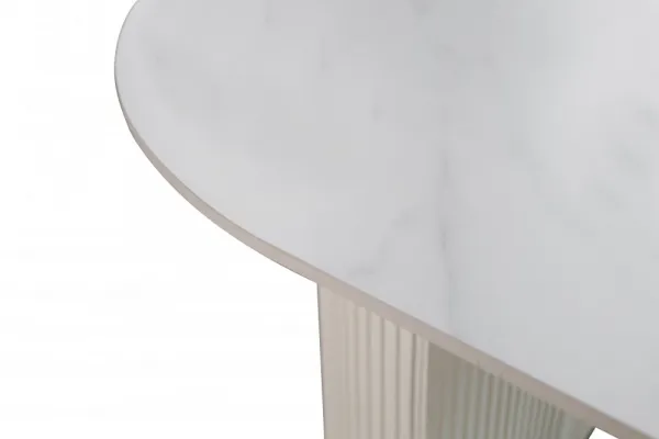 LivinHill Jídelní stůl Modig 180 cm eko kůže ecru/mramor