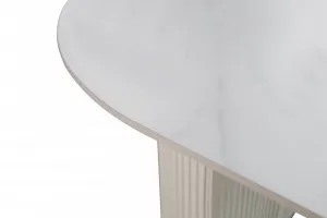 LivinHill Jídelní stůl Modig 180 cm eko kůže ecru/mramor