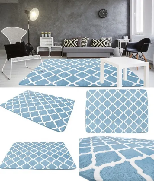 Domtextilu Kvalitné koberce v modrej farbe do spálne 120 x 170 cm 33999