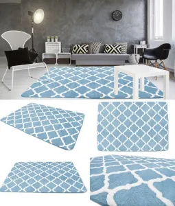 Domtextilu Kvalitné koberce v modrej farbe do spálne 120 x 170 cm 33999