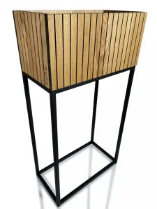 ModernývysokýkvetináčprírodnejdubovejdyhyLOFTFIORINO42X22X80cm