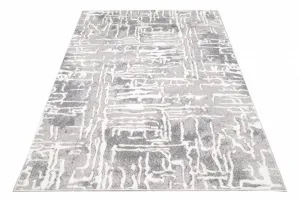 SivýdizajnovýkoberecsosvetlýmabstraktnýmvzoromŠírka:120cm|Dĺžka:170cm56747_115579