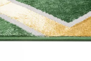 ZaujímavýzelenýkoberecsozlatýmvzoromkosoštvorcovŠírka:140cm|Dĺžka:200cm56535_115783
