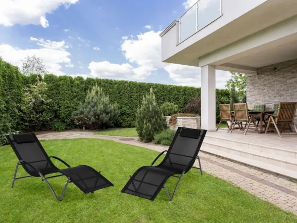 MultiGarden Zahradní lehátko BLUEMA černé
