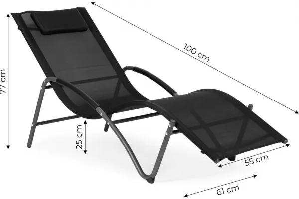 MultiGarden Zahradní lehátko BLUEMA černé