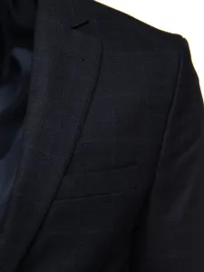 Štýlové pánske sako s károvaným vzorom modré