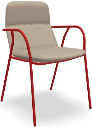 LD SEATING Konferenčné kreslo FLEXI LIGHT, CHL-N14, signálna červená podnož