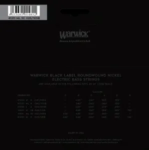 Warwick Black Label Nickel-Plated Steel 5 High C Medium .025-.105