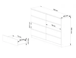 Ak furniture Komoda Inbia K 160 cm biela